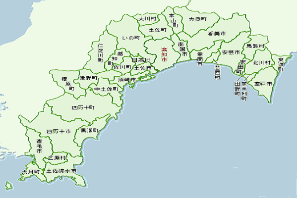 高知県の地図